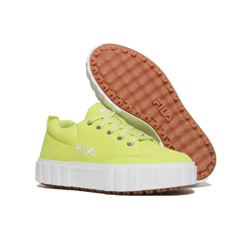 FILA Sandblast Abrasion Resistant Height Increasing Low Top Casual Shoes Women's Green-4