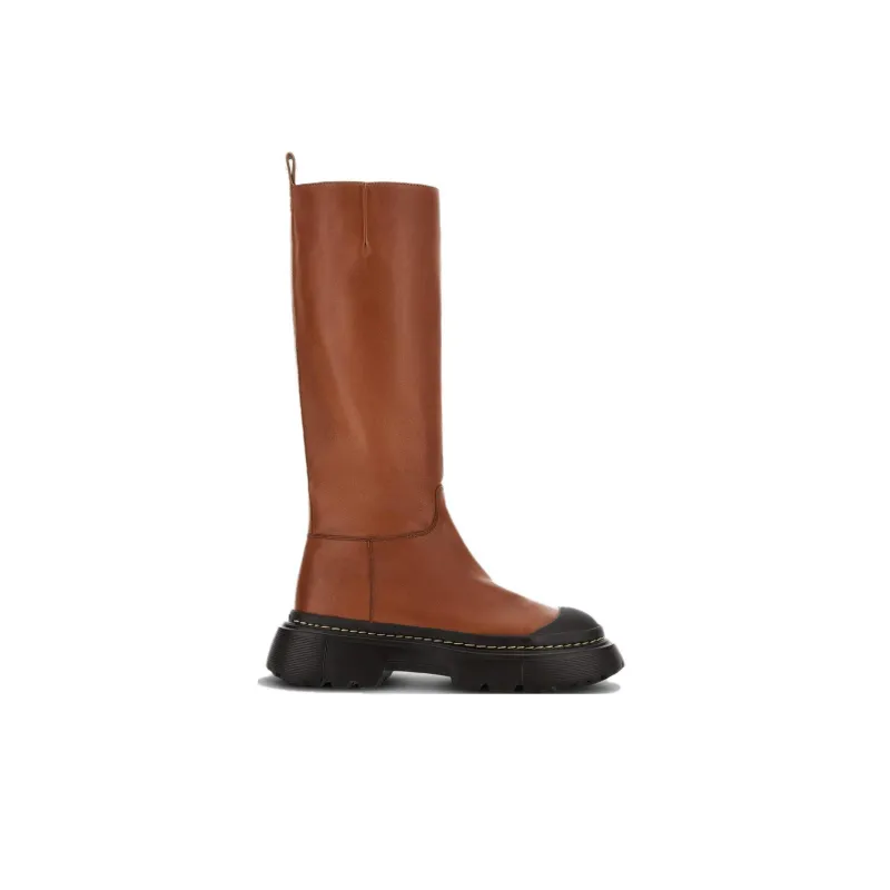 HOGAN Knee high Boots 5cm Women's Brown-1
