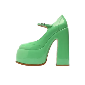 Schutz Zayne Chunky Heel High Heels 16.4cm Women's Green