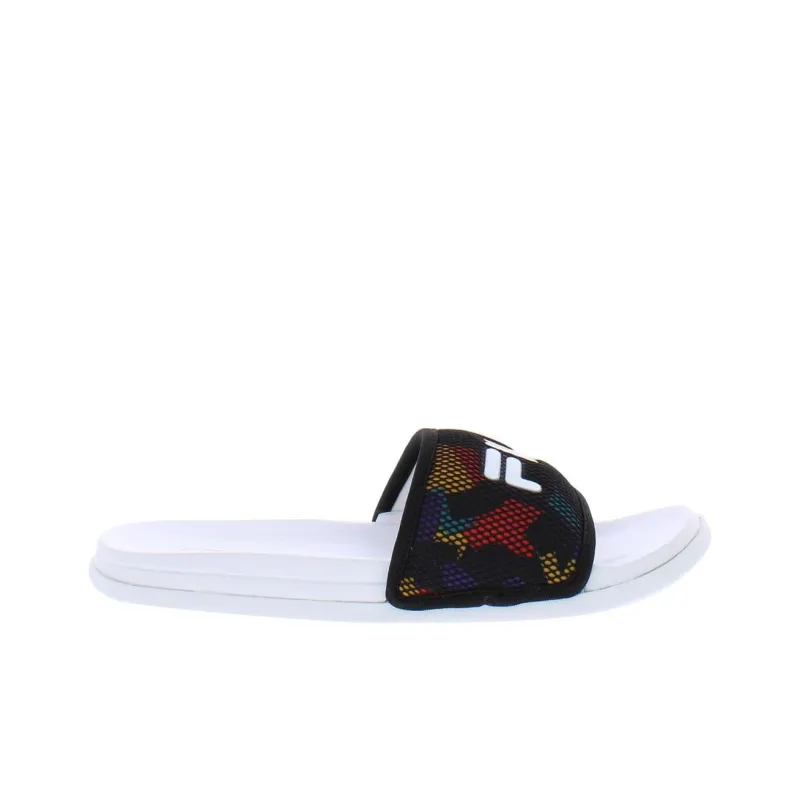 FILA DRIFTER Slip Resistant Abrasion Resistant Slide Slippers Men's White Black-1