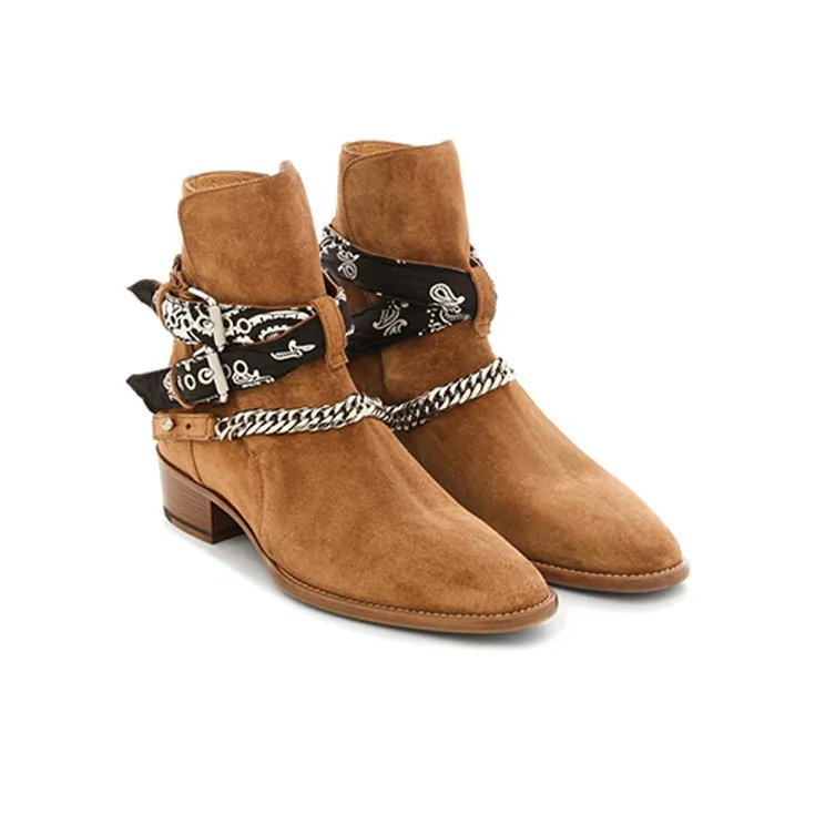 AMIRI Women's Bandana Buckle Boot 'Brown Black'-2