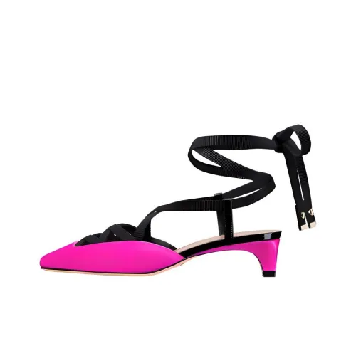 DIOR Chunky Heel High Heels 4cm Women's Pink