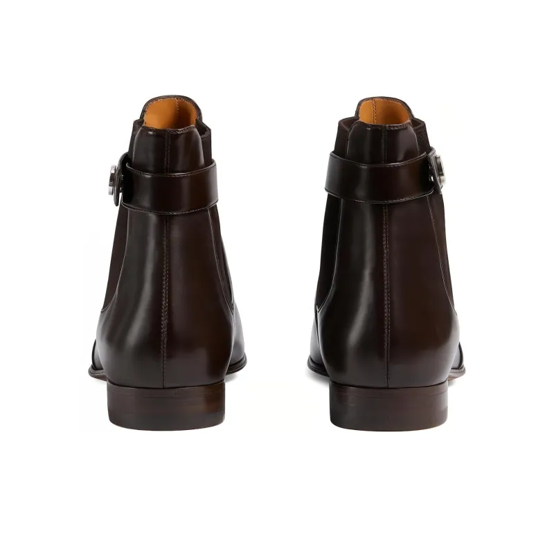 GUCCI Blondie Chelsea Boots Men's Brown-3