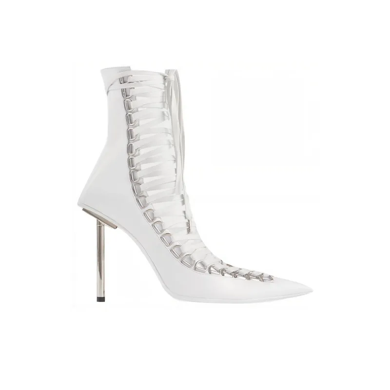 Balenciaga Corest Slim Heel High Heels Women's White-1