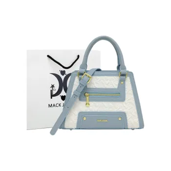MACK JODAER Microfiber Synthetic Leather Handbag Women's Light Blue