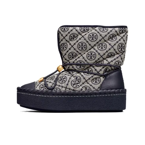 TORY BURCH T Monogram Warm Snow Boots Women's Marine Blue