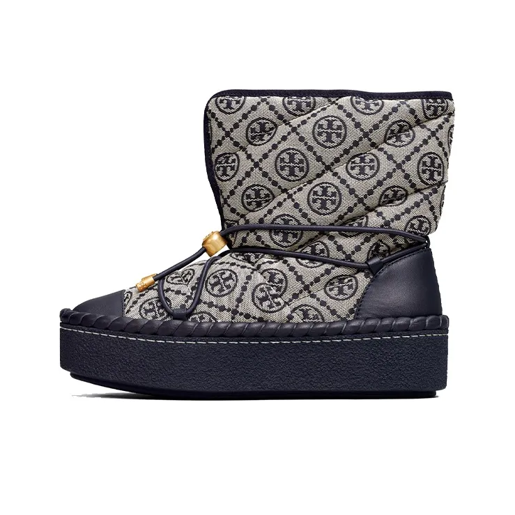 TORY BURCH T Monogram Warm Snow Boots Women's Marine Blue-0