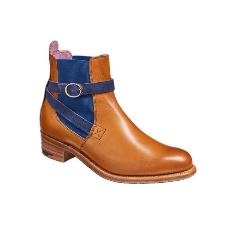 BARKER Alexandra Short Chelsea Boots Women's Brown Blue-2