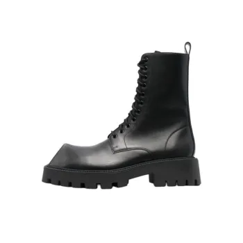 Balenciaga Rhino 25mm Lace Up Boots 'Black Smooth Calfskin'