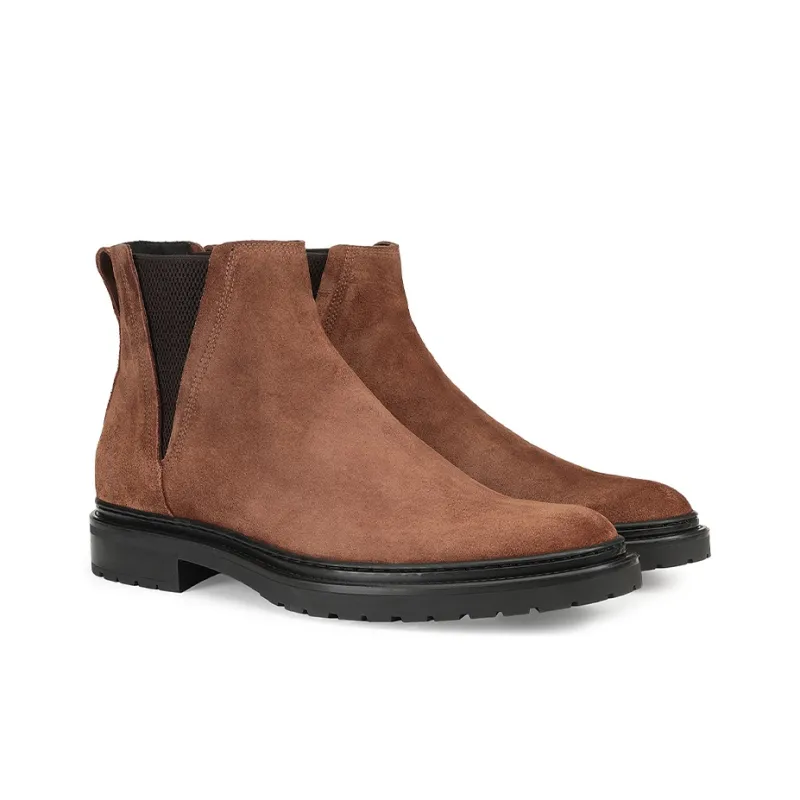 SERGIO ROSSI Ankle-Length Chelsea Boots Men's Brown-1