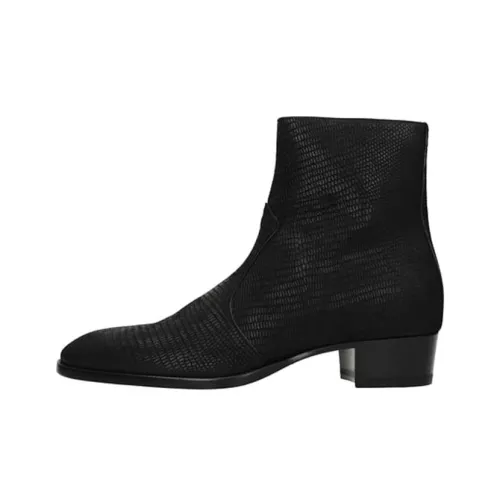 SAINT LAURENT Wyatt Ankle Boots Men's Black