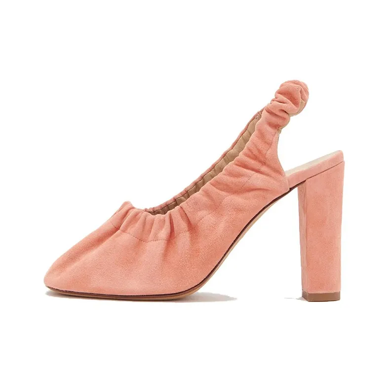 Ulla Johnson Chunky Heel High Heels 9.5cm Women's Coral Pink-0