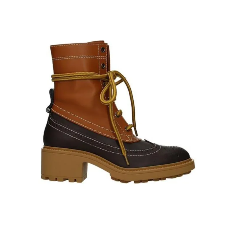 Chloé Franne Leather Lace-up Boots-1