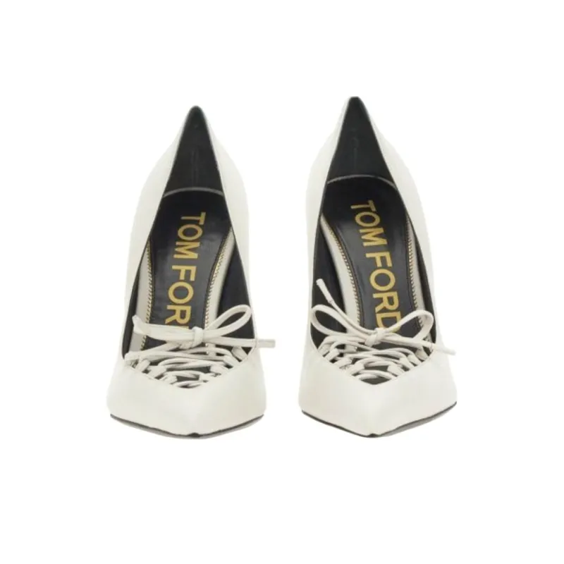 TOM FORD Cone Heel High Heels 10.5cm Women's White-2