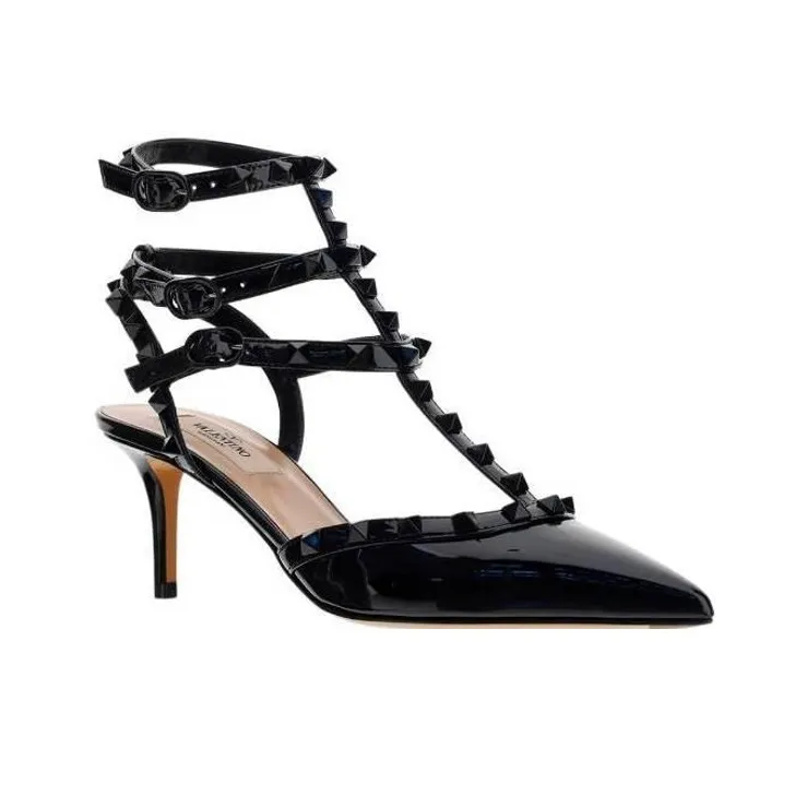 Valentino Slim Heel High Heels Women's Black-2