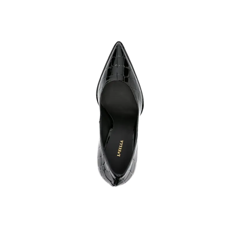 Le Silla Nina 170mm Crocodile-effect Pumps-4
