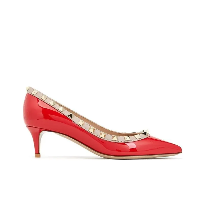 Valentino Slim Heel High Heels Women's Red-1
