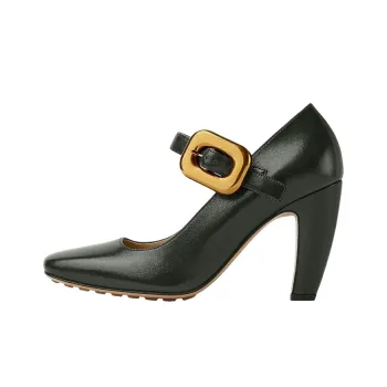 Bottega Veneta Mostra Chunky Heel High Heels 9cm Women's Dark Green