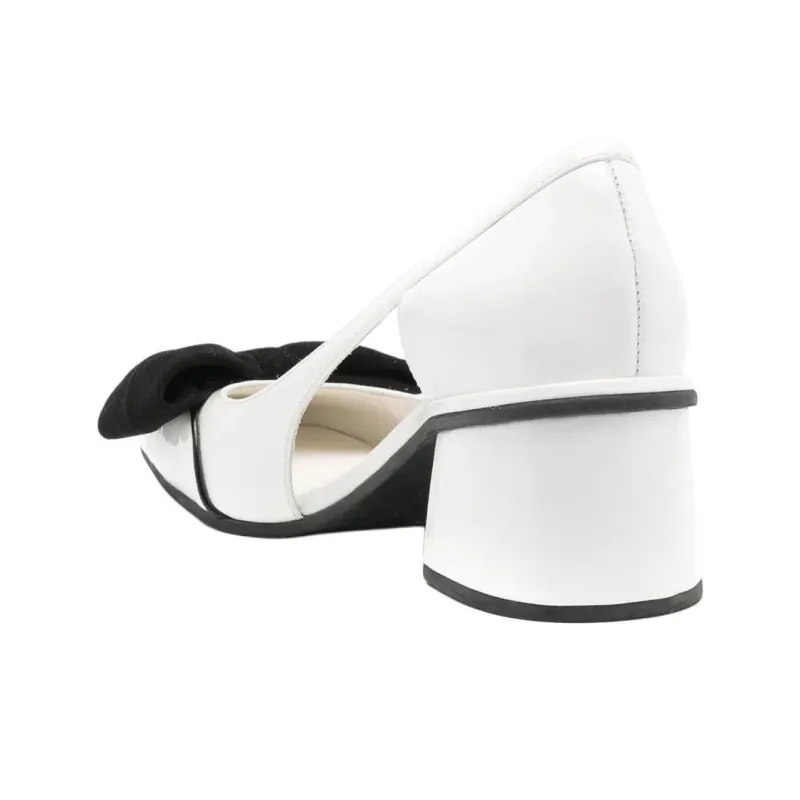 Sarah Chofakian Bale Chunky Heel High Heels 4.5cm Women's White-3