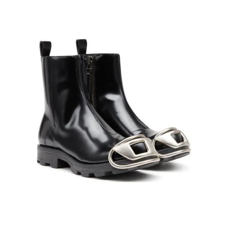 DIESEL D-Hammer Zip D Denim Ankle Boots-4