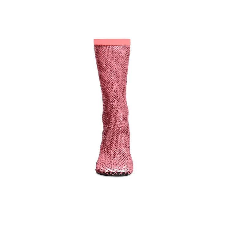 Balenciaga Mid-Calf Boots 8cm Women's Pink-3