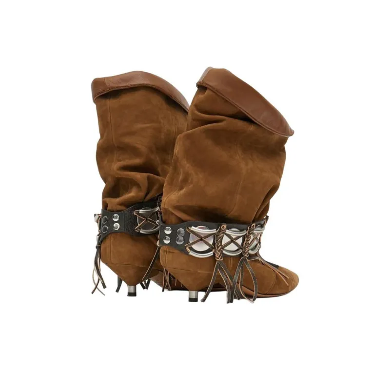 ISABEL MARANT Edrik Gaucho Ankle Boots 4.5cm Women's Brown-3
