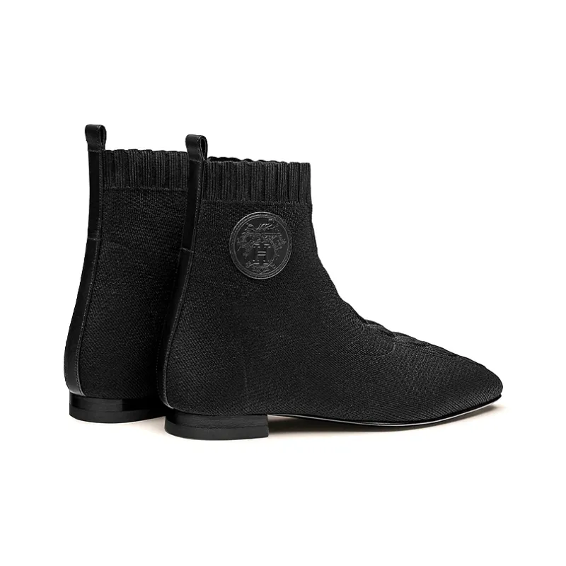 HERMES Calvi Duo Ankle Boots Women's Black-3