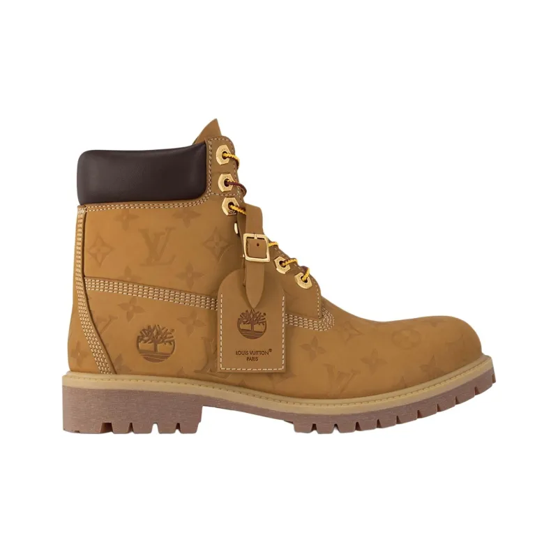 Timberland x LOUIS VUITTON Short Martin Boots Ankle Length Shoes Unisex Brown-1