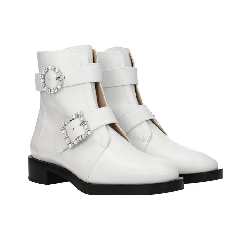 stuart weitzman Side Crystal-embellished Buckle Boots-1