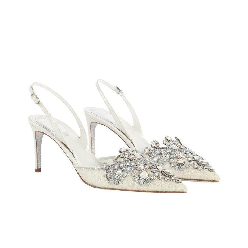 René Caovilla Veneziana 50mm Crystal Slingback Pumps-2