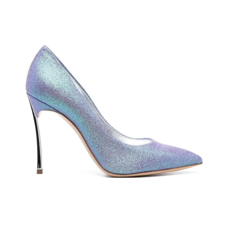 Casadei Blade Glitter Pointed Toe Pumps-1