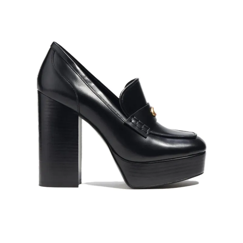 COACH Ilyse Chunky Heel High Heels 12cm Women's Black-1