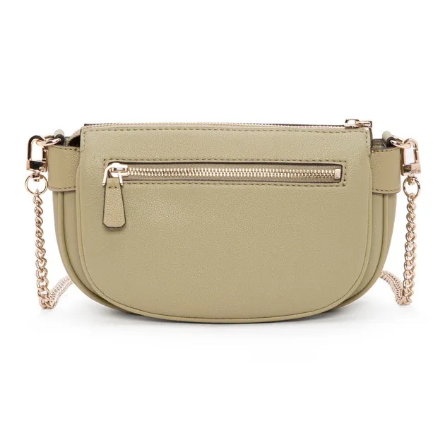 GUESS Artificial Leather Shoulder Bag Women's White/Light Brown-5