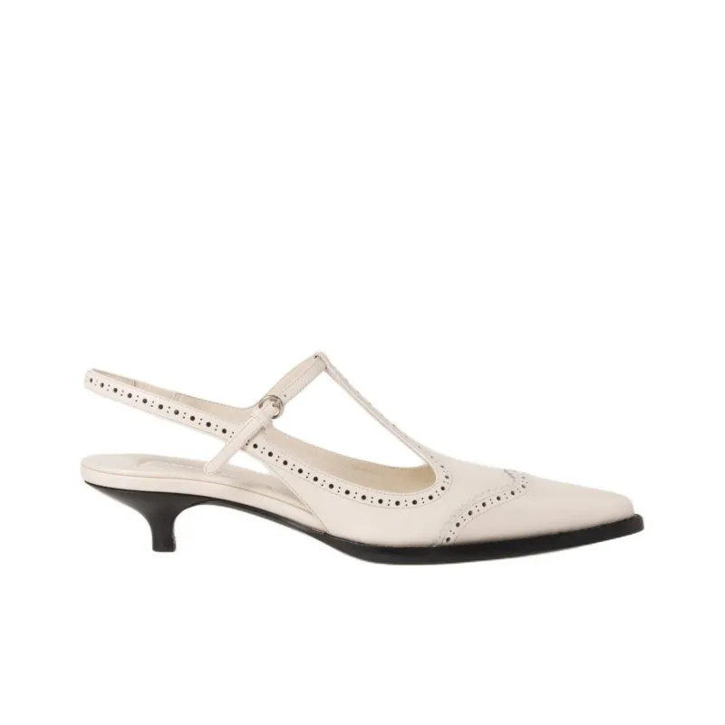 MIU MIU Block Heel High Heels 3.5cm Women's White-1