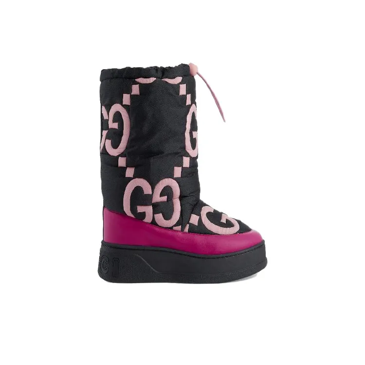 GUCCI Women's Maxi Gg Boot 'Black Pink Matelassé' Women's-2