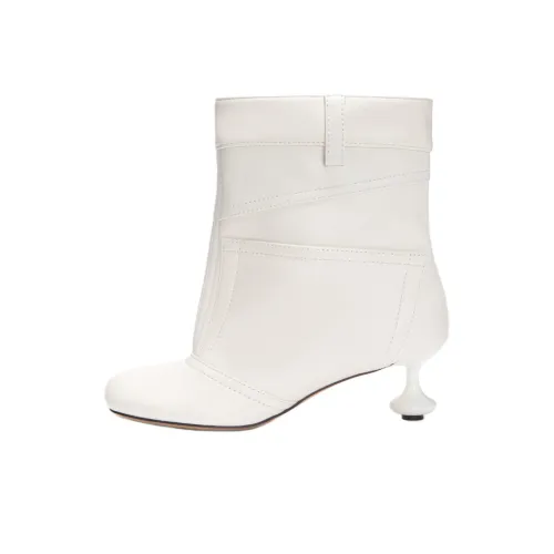 LOEWE Anthurium Ankle Boots 4.5cm Women's White
