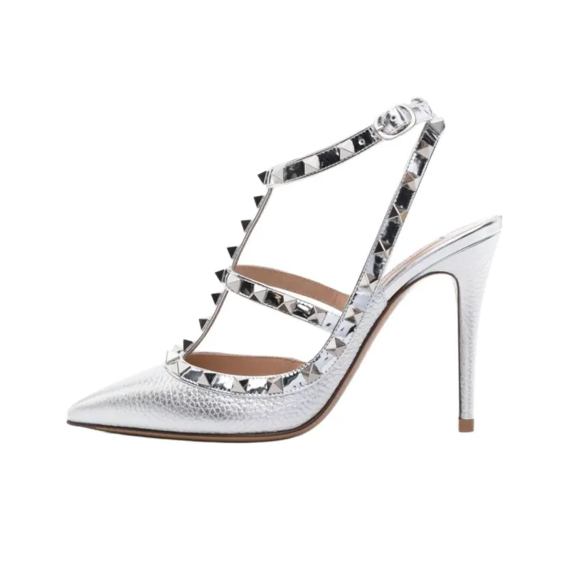 Valentino Garavani Rockstud Pointed Toe Caged Pumps-0