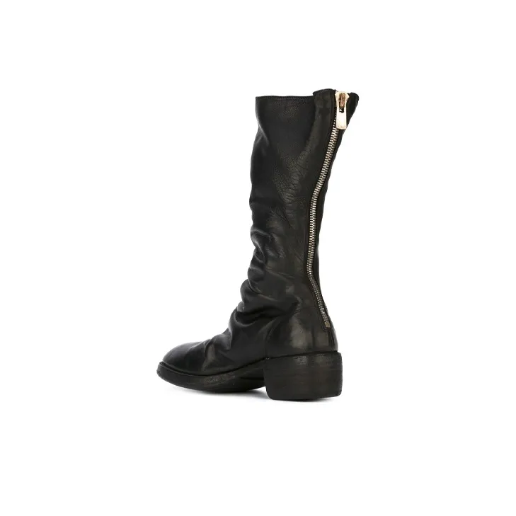 GUIDI Horse Leather Knee high Boots Women's Black-3