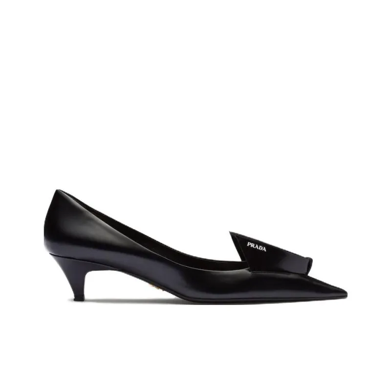 PRADA 45mm Decorative-plaque Leather Pumps-1