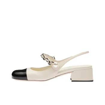 MIU MIU Block Heel High Heels Women's Ivory
