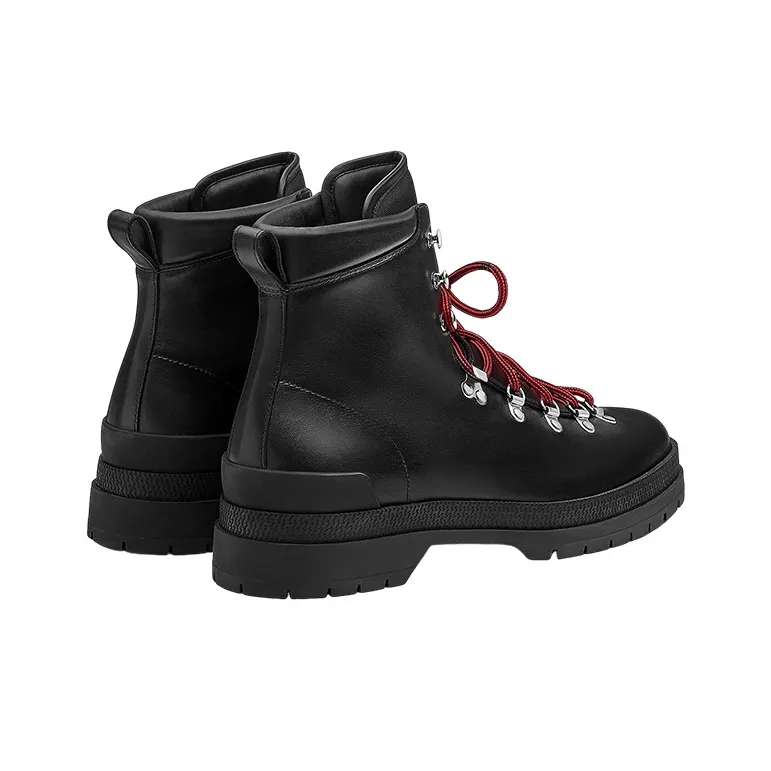 HERMES Denivele Ankle Boots Men's Black-4