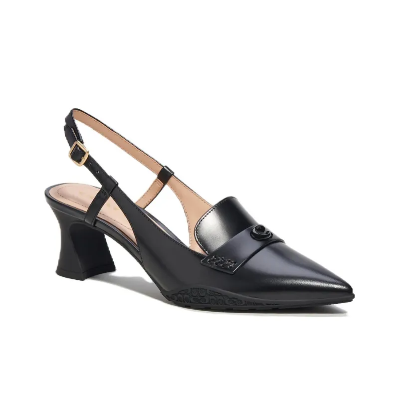 COACH Nikola Chunky Heel High Heels 5.5cm Women's Black-2