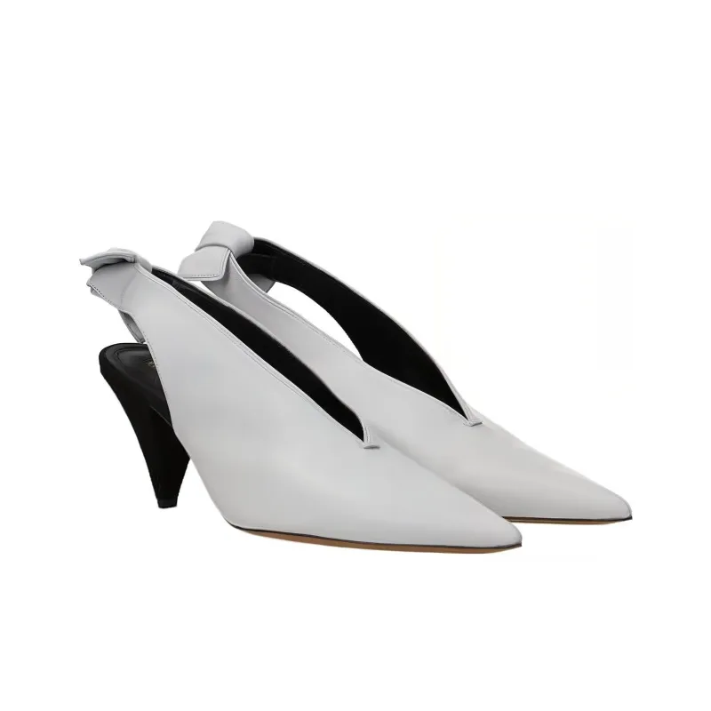 CELINE Cone Heel High Heels Women's Gray-2