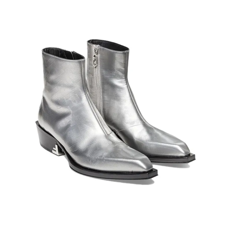 FENDI Ankle Boots Women's Silver-2
