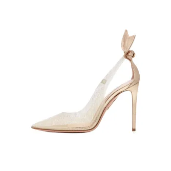 AQUAZZURA Plexi Slim Heel High Heels Women's Gold