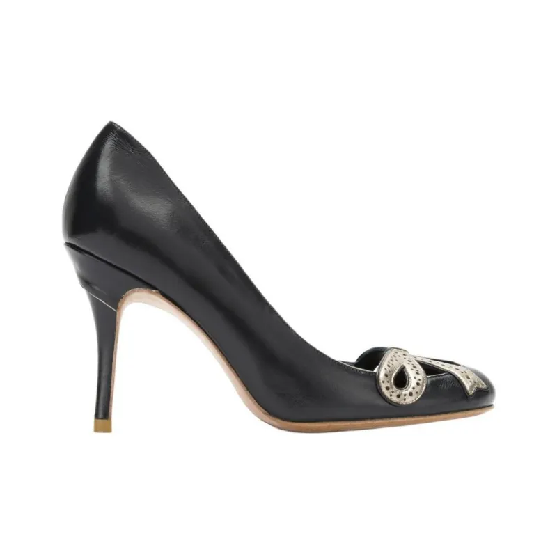 Sarah Chofakian Audrey Slim Heel High Heels 7.5cm Women's Black-1