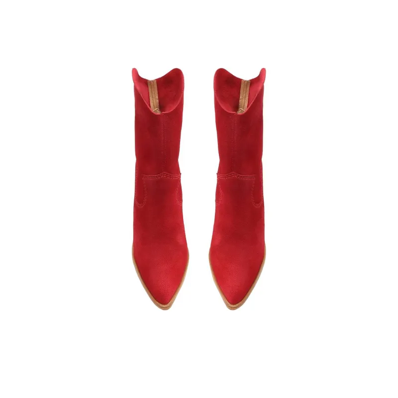 Schutz Tessie Ankle Boots 7cm Women's Red-3