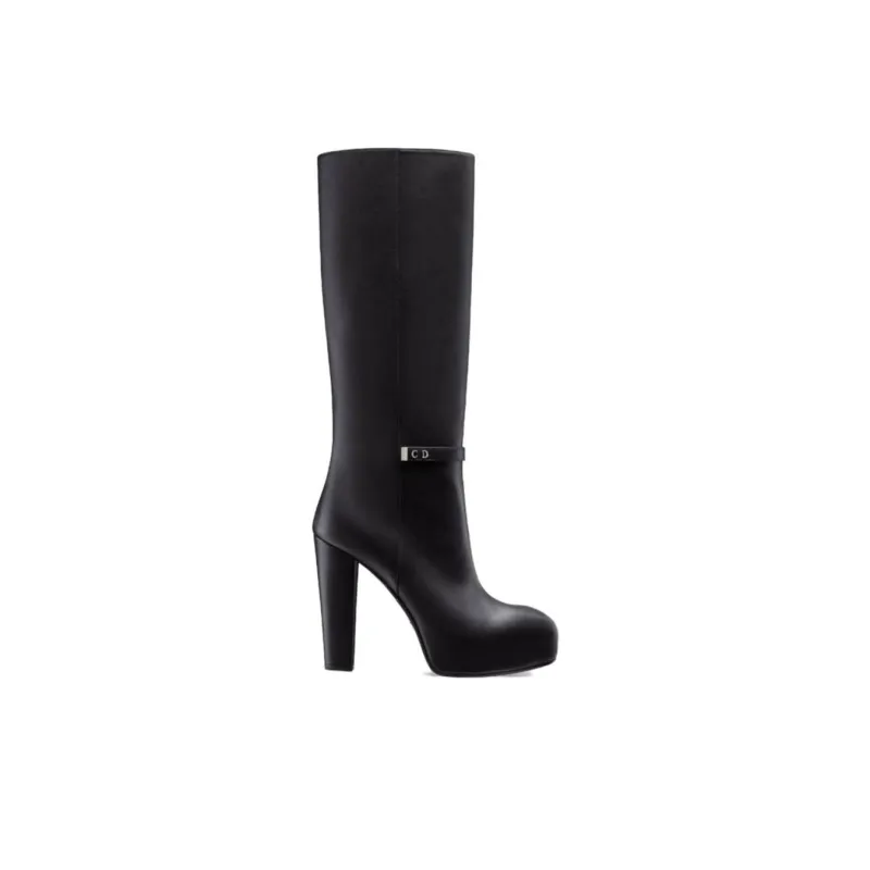 DIOR Edgy Knee-high Boots 12cm Women's Black-1