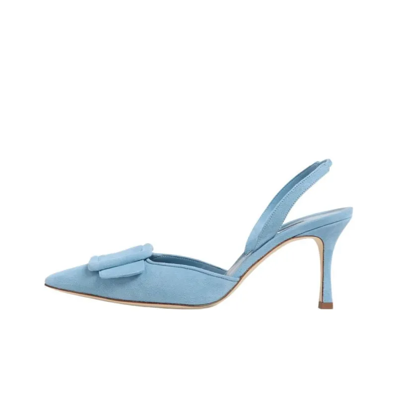MANOLO BLAHNIK Slim Heel High Heels 8cm Women's Blue-0