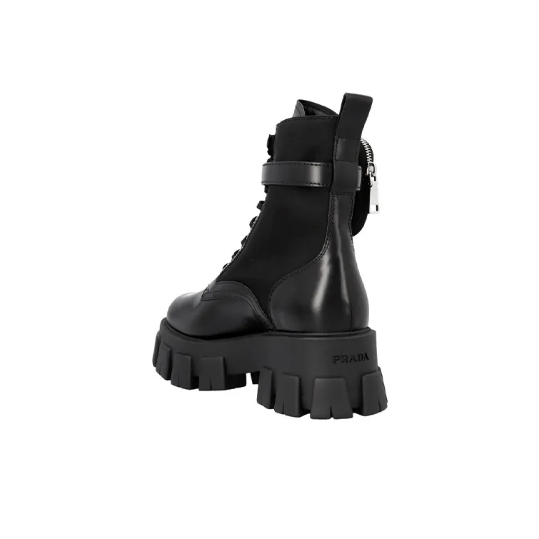 PRADA Monolith Ankle Boots Women's Black-2